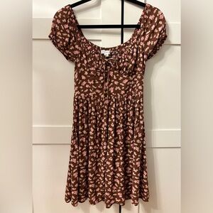 Aeropostale Floral Scoop-Neck Bustier Fit & Flare Dress